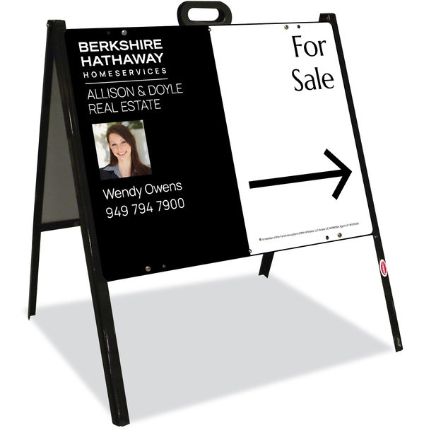 A-Frame and Agent Photo For Sale Sign Panel Unit, 18h x 24w, Steel