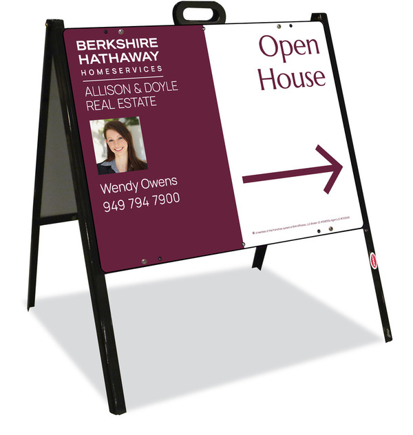 A-Frame and Agent Photo Open House Sign Panel Unit, 18h x 24w, Steel