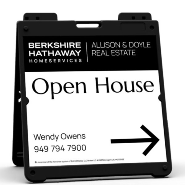 Heavy Duty Plastic A-Frame and Agent Open House Sign Panel Unit, 24h x 24w, Aluminum Composite