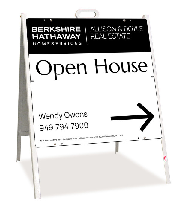 A-Frame and Agent Open House Sign Panel Unit, 24h x 24w, Steel