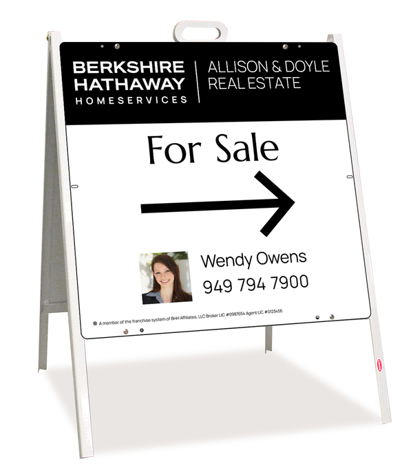 A-Frame and Agent Photo For Sale Sign Panel Unit, 24h x 24w, Steel