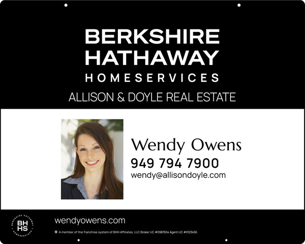 Hanging Agent Photo Sign Panel, 24h x 30w, Steel