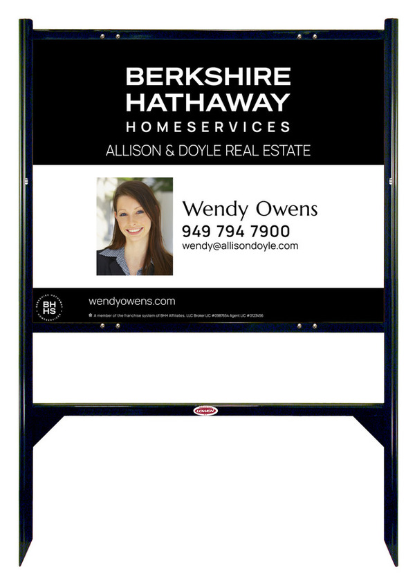 Angle Iron Frame and Agent Photo Sign Panel Unit, 24h x 30w, Steel