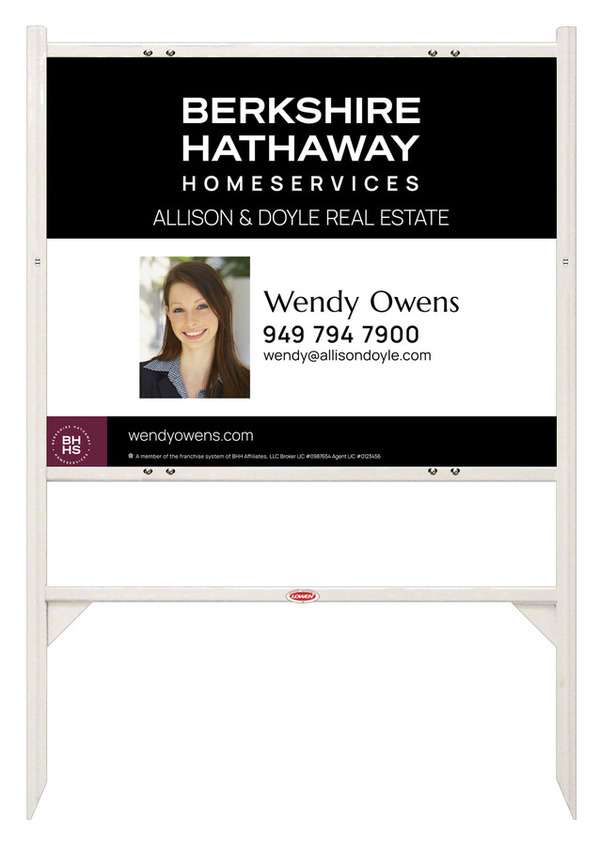 Angle Iron Frame and Agent Photo Sign Panel Unit, 24h x 30w, Steel