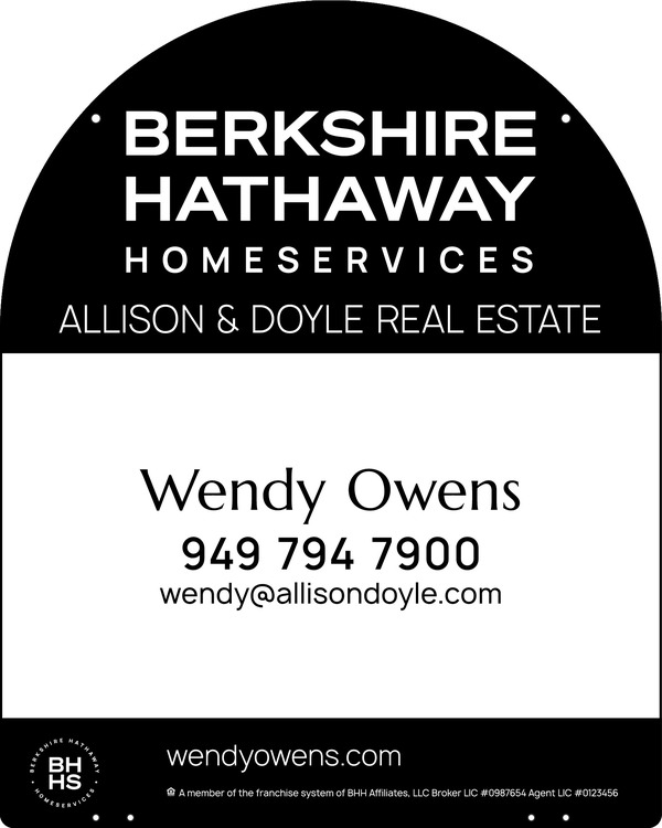 Hanging Arc Top Agent Sign Panel, 30h x 24w, 3mm Aluminum Composite