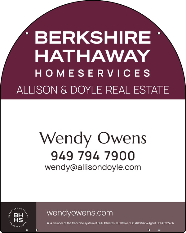 Hanging Arc Top Agent Sign Panel, 30h x 24w, 3mm Aluminum Composite