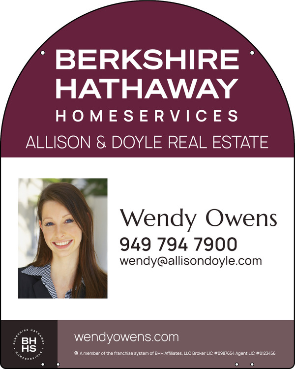 Hanging Arc Top Agent Photo Sign Panel, 30h x 24w, 3mm Aluminum Composite