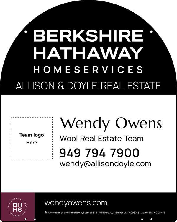 Reflective Hanging Arc Top Team Logo Sign Panel, 30h x 24w, 3mm Aluminum Composite