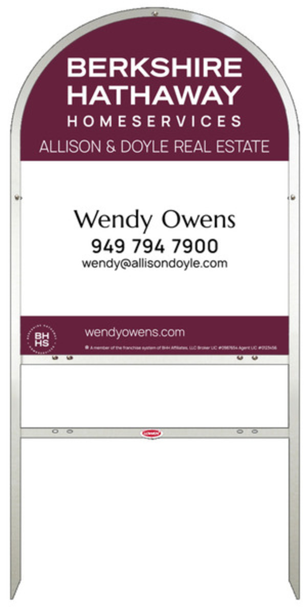 Arc Top Frame w 1 rider inserts and Agent Sign Panel Unit, 30h x 24w, Steel