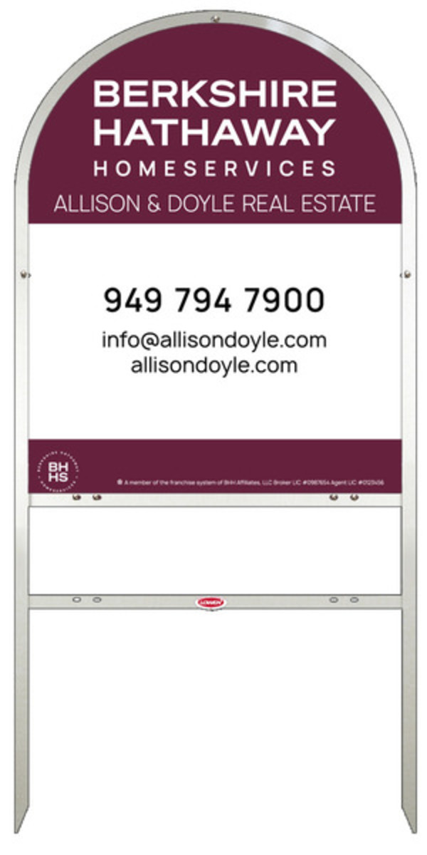 Arc Top Frame w 1 rider inserts and Office Sign Panel Unit, 30h x 24w, Steel