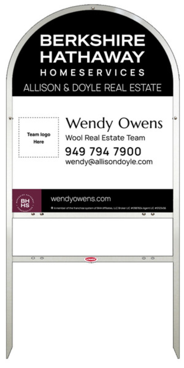 Arc Top Frame w 1 rider inserts and Team Logo Sign Panel Unit, 30h x 24w, Steel