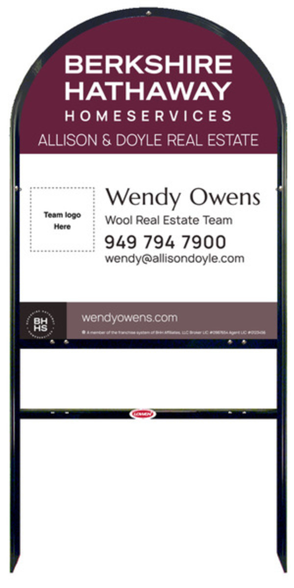 Arc Top Frame w 1 rider inserts and Team Logo Sign Panel Unit, 30h x 24w, Steel