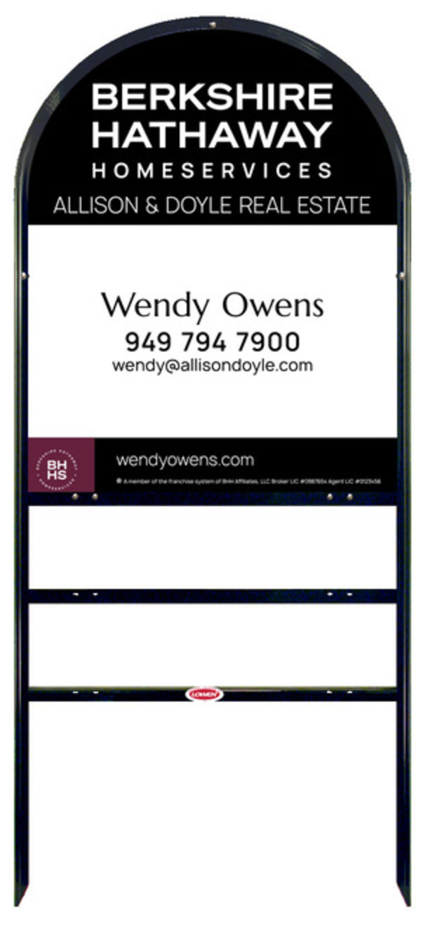 Arc Top Frame w 2 rider inserts and Agent Sign Panel Unit, 30h x 24w, Steel