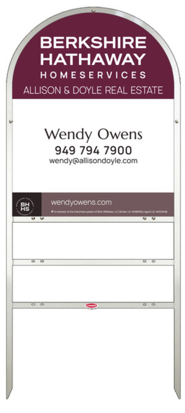 Arc Top Frame w 2 rider inserts and Agent Sign Panel Unit, 30h x 24w, Steel