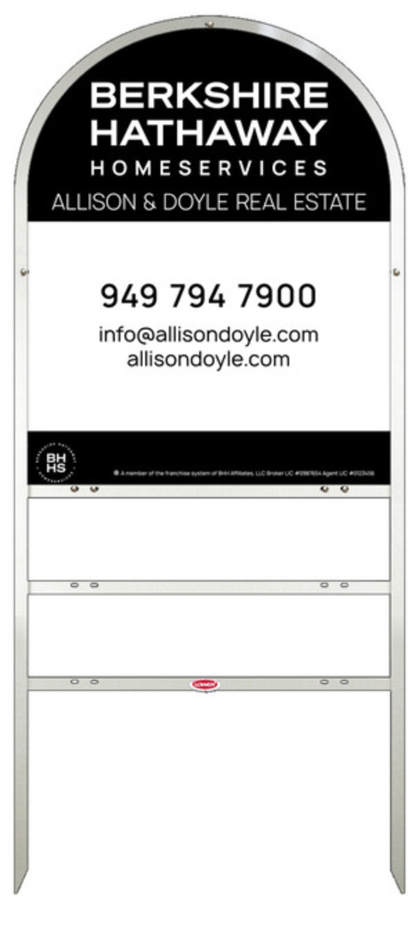 Arc Top Frame w 2 rider inserts and Office Sign Panel Unit, 30h x 24w, Steel