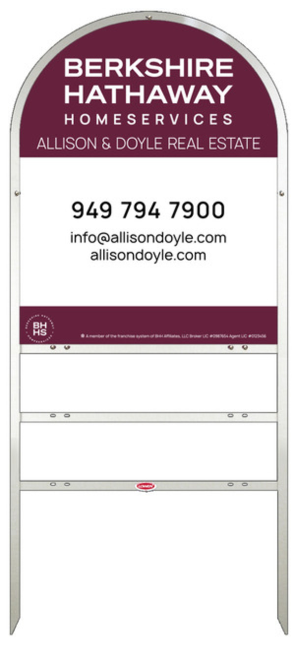 Arc Top Frame w 2 rider inserts and Office Sign Panel Unit, 30h x 24w, Steel