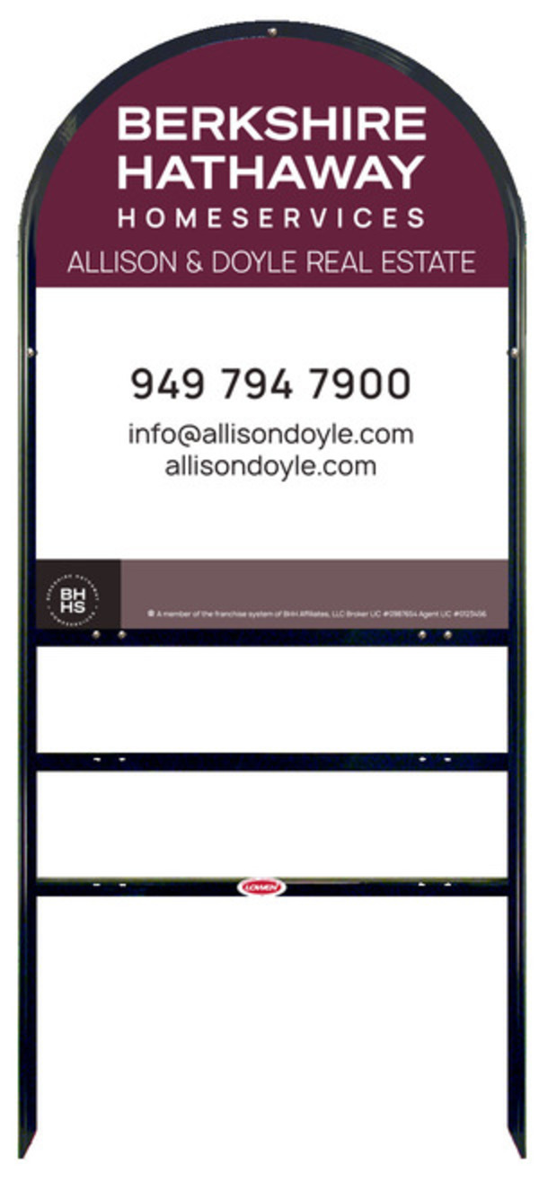 Arc Top Frame w 2 rider inserts and Office Sign Panel Unit, 30h x 24w, Steel