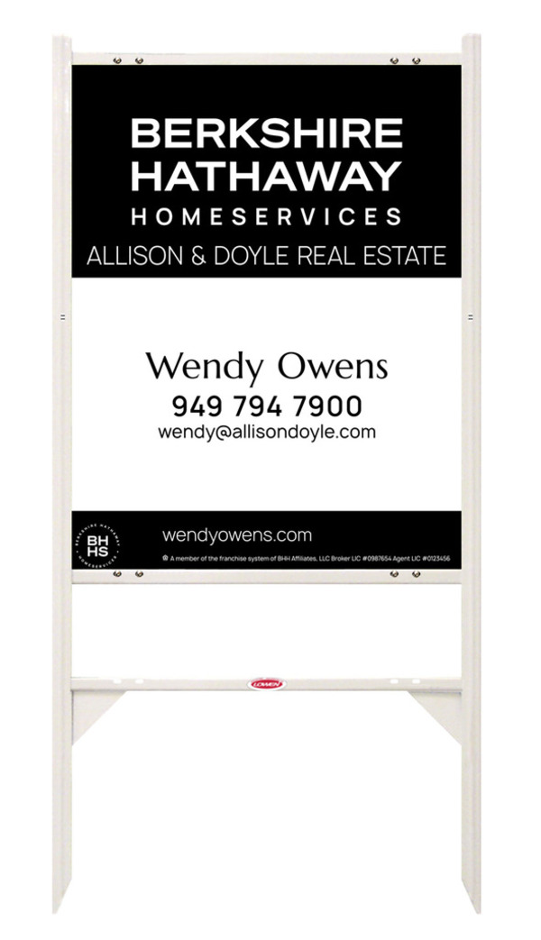 Angle Iron Frame and Agent Sign Panel Unit, 30h x 24w, Steel