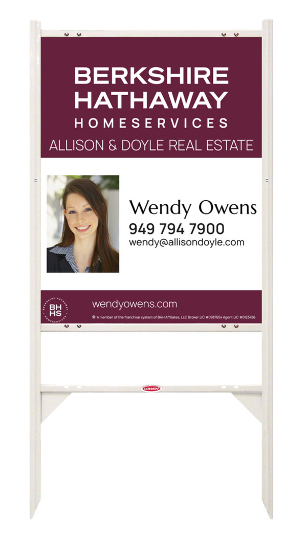 Angle Iron Frame and Agent Photo Sign Panel Unit, 30h x 24w, Steel