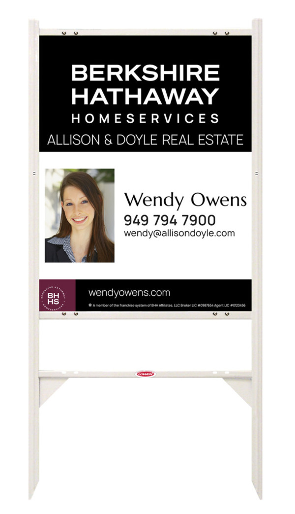 Angle Iron Frame and Agent Photo Sign Panel Unit, 30h x 24w, Steel