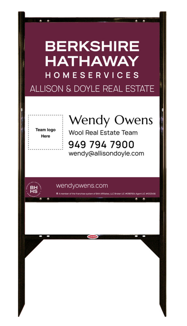 Angle Iron Frame and Team Logo Sign Panel Unit, 30h x 24w, Steel