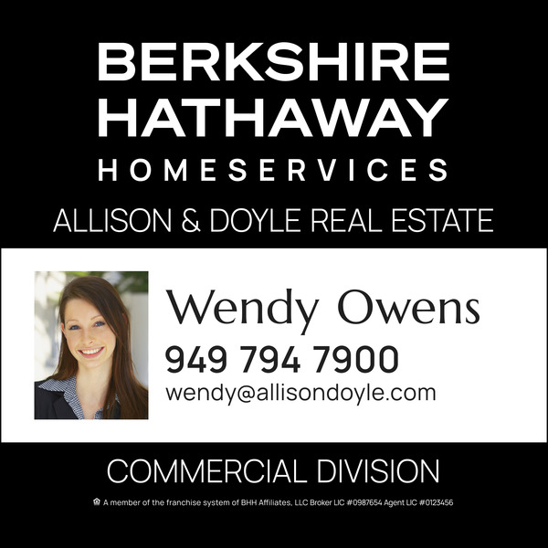 Commercial Division Agent Photo Sign Panel, DF, 48h x 48w, 10mm corrugated plastic