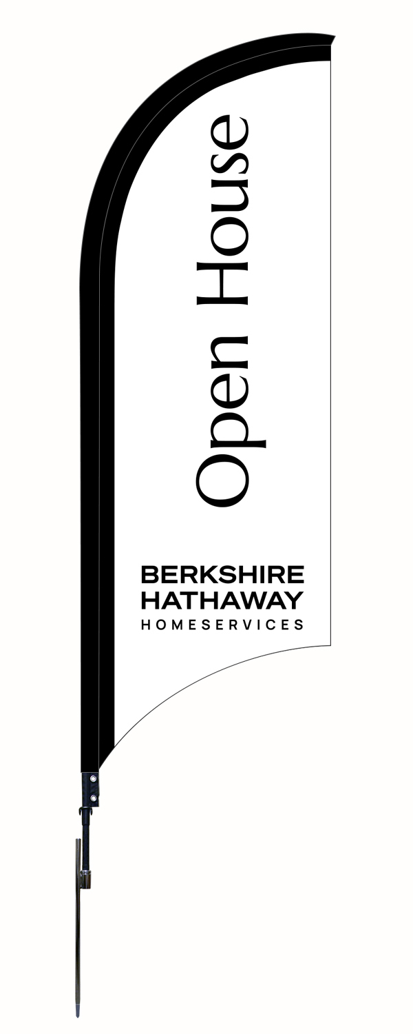 Open House Feather Flag and Pole, 9-foot - Black Copy