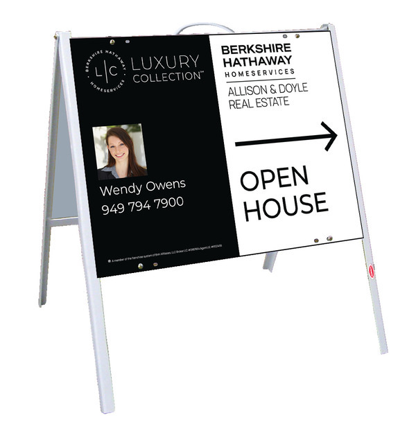 A-Frame and Agent Photo Open House Sign Panel Unit, 18h x 24w, .050 Poly