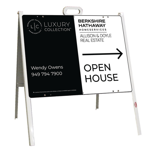 A-Frame and Agent Open House Sign Panel Unit, 18h x 24w, Steel