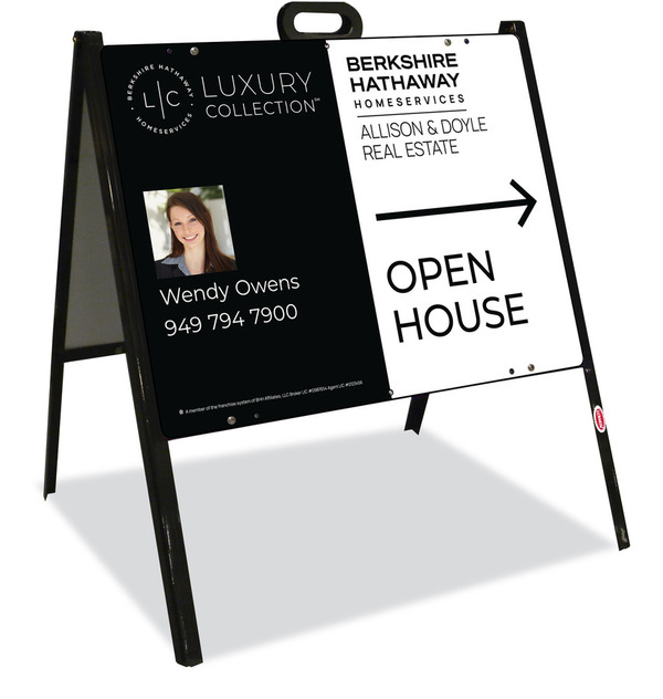 A-Frame and Agent Photo Open House Sign Panel Unit, 18h x 24w, Steel