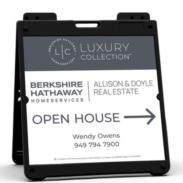 Heavy Duty Plastic A-Frame and Agent Open House Sign Panel Unit, 24h x 24w, Aluminum Composite