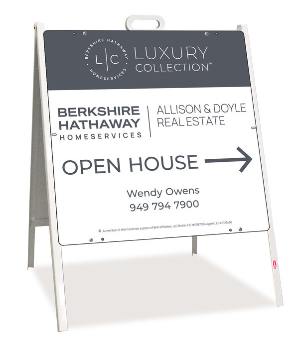 A-Frame and Agent Open House Sign Panel Unit, 24h x 24w, Steel