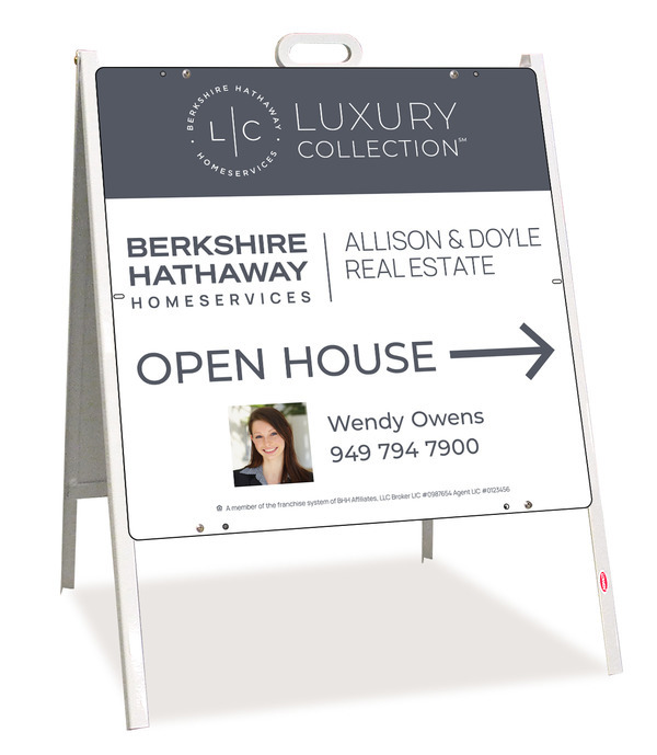 A-Frame and Agent Photo Open House Sign Panel Unit, 24h x 24w, Steel