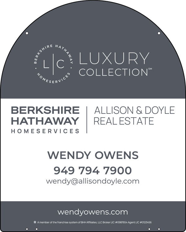 Hanging Arc Top Agent Sign Panel, 30h x 24w, 3mm Aluminum Composite