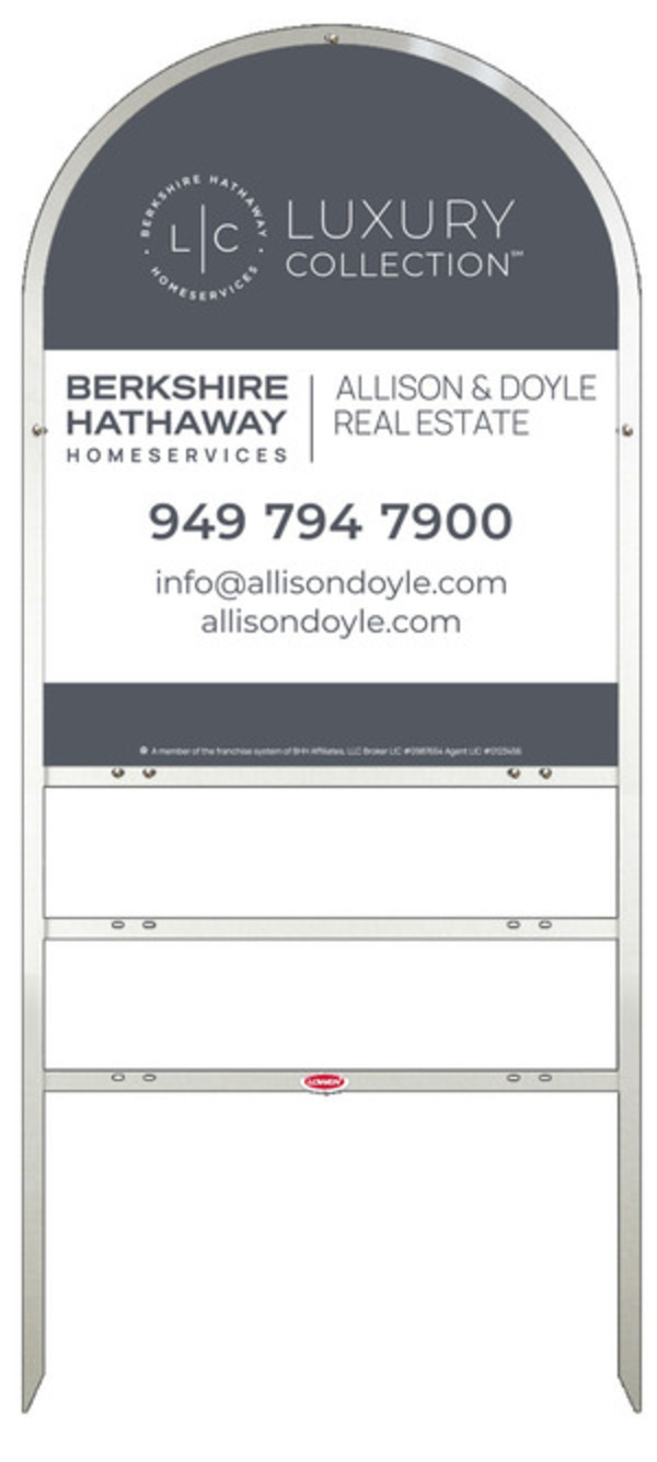 Arc Top Frame w 2 rider inserts and Office Sign Panel Unit, 30h x 24w, Steel