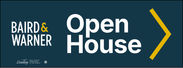 Directional Office Open House w No QR Code Sign Panel, 9h x 24w, 4mm Corrugated