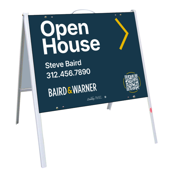 A-Frame and Agent Name Open House Sign Panel Unit, 18h x 24w, .050 Poly