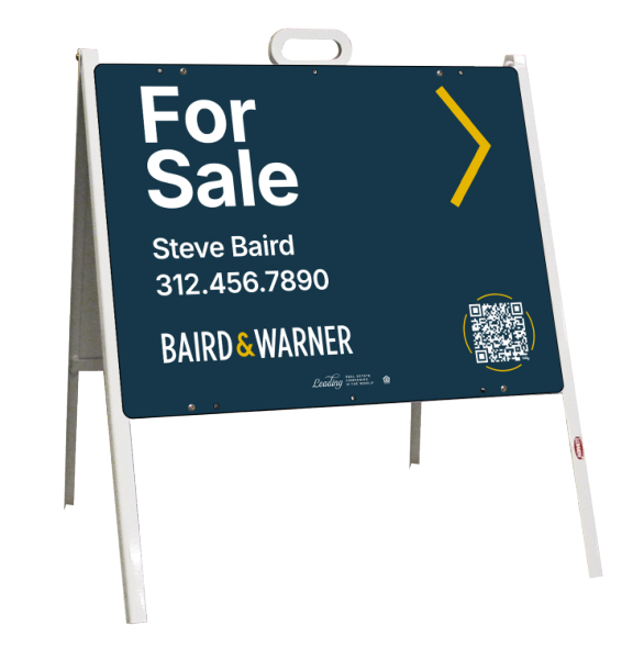 A-Frame and Agent Name For Sale Sign Panel Unit, 18h x 24w, Steel