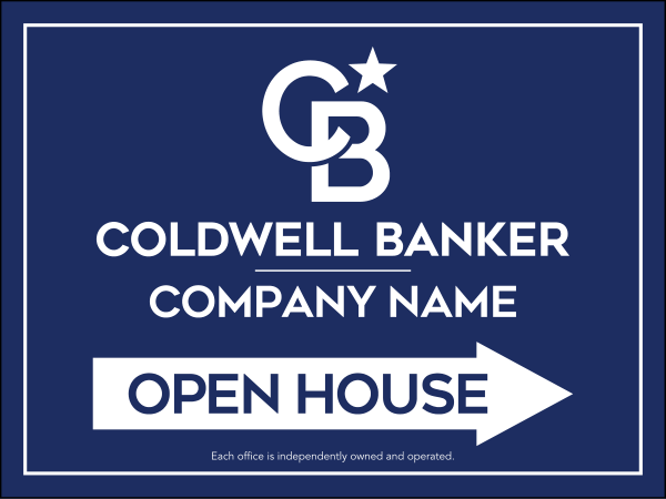 Directional Office Open House Sign Panel, 18h x 24w, 4mm Corrugated