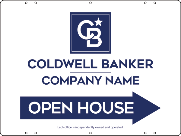 Directional Office Open House Sign Panel, 18h x 24w, Steel