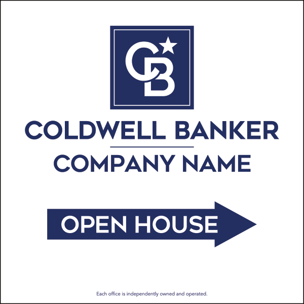 Directional Office Open House Sign Panel, 24h x 24w, 4mm Corrugated