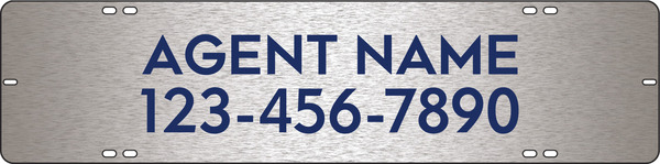 Agent Name Sign Rider, 6h x 24w, 3MM Brushed Aluminum Composite