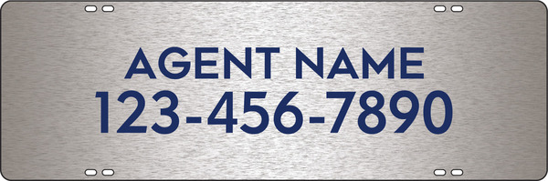 Agent Name Sign Rider, 8h x 24w, 3MM Brushed Aluminum Composite