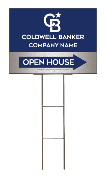 Wire H-Stake and Office Open House Sign Panel Unit, 18h x 24w, 4mm Corrugated