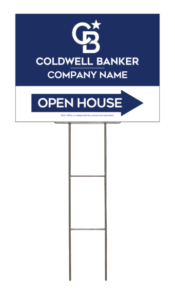 Wire H-Stake and Office Open House Sign Panel Unit, 18h x 24w, 4mm Corrugated