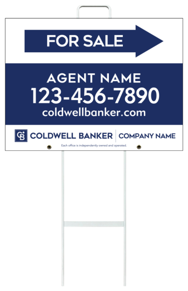 Grab and Go Agent For Sale Sign Panel Unit, 18h x 24w, 4mm Corrugated