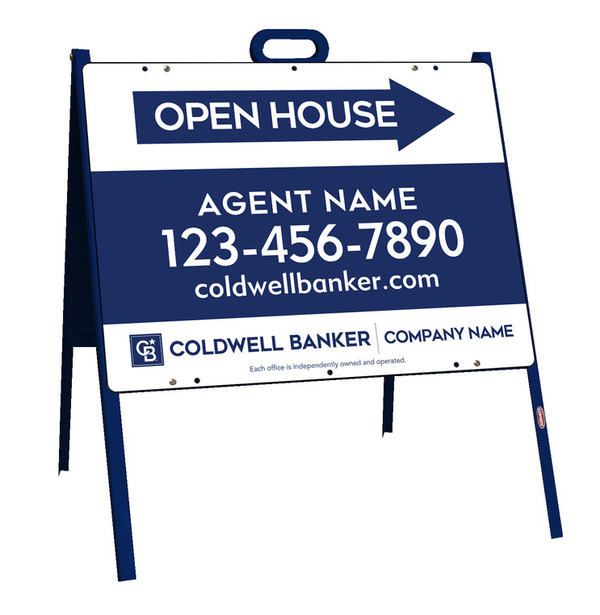 A-Frame and Agent Open House Sign Panel Unit, 18h x 24w, Steel
