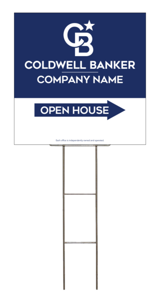 Wire H-Stake and Office Open House Sign Panel Unit, 24h x 24w, 4mm Corrugated