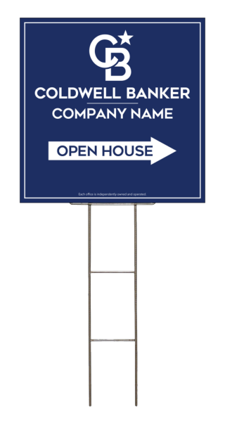 Wire H-Stake and Office Open House Sign Panel Unit, 24h x 24w, 4mm Corrugated