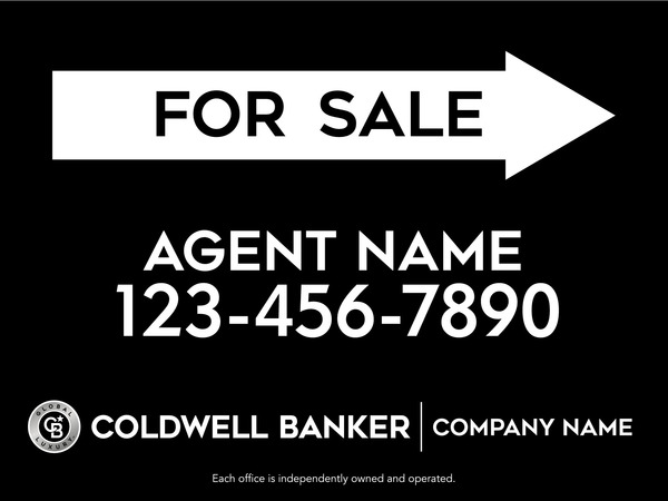 Directional Agent For Sale Sign Panel, 18h x 24w, 4mm Corrugated